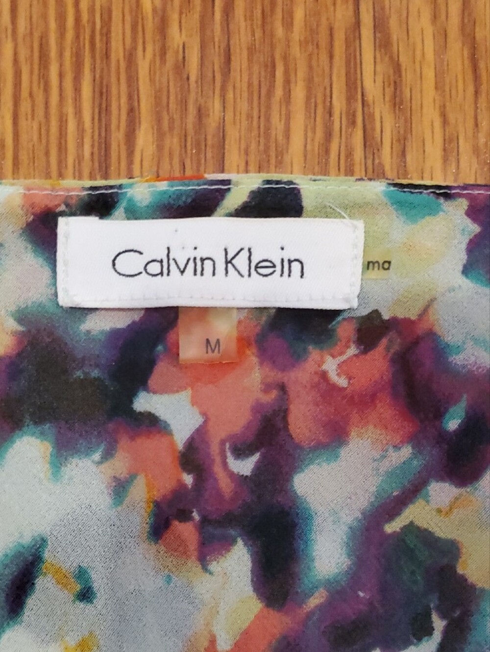 Calvin Klein Multicolor Floral Watercolor Layered Sleeveless Shirt - Picture 3 of 4